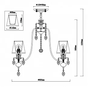 Подвесная люстра Rivoli Duchessa P5 AB Б0038415