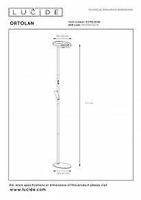Торшер с подсветкой Lucide ORTOLAN 03752/21/41