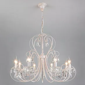 Подвесная люстра Eurosvet Alda 3305/8 белый с золотом/прозрачный хрусталь Strotskis