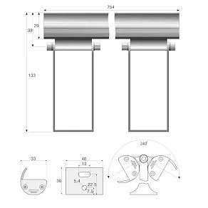 Линейный светильник ABC Lighting ML-75 одноцветный диммируемый PWM 750мм 15Вт 24В