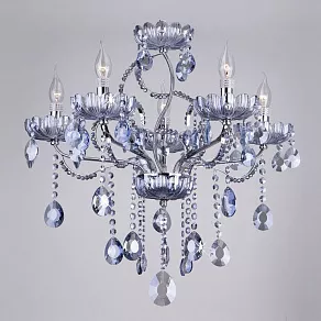 Подвесная люстра Eurosvet Darfina 3015/5 хром/лазурный хрусталь Strotskis