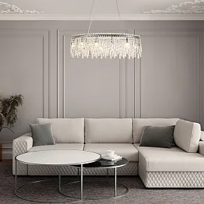 Подвесная люстра Eurosvet Blitz 60159/10 хром/ прозрачный хрусталь Strotskis Smart