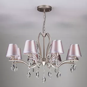 Подвесная люстра Eurosvet Aurelia 10089/8 сатин-никель/прозрачный хрусталь Strotskis