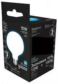 Лампа светодиодная Gauss Filament E27 10Вт 4100K 187202210