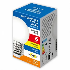 Лампа светодиодная Volpe  E27 6Вт 3000K UL-00008306