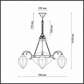 Подвесная люстра Odeon Light Ovale 1990/5