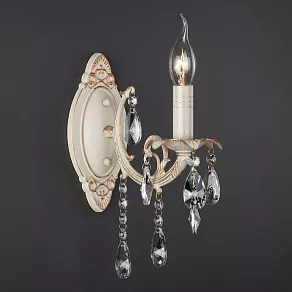 Бра Eurosvet Aldis 3345/1 белый с золотом/прозрачный хрусталь