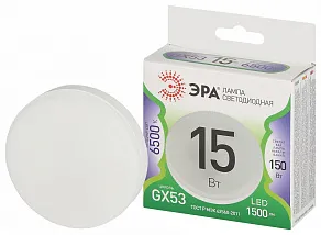 Лампа светодиодная Эра Green Line GX53 15Вт 6500K LED GX-15W-865-GX53 GL