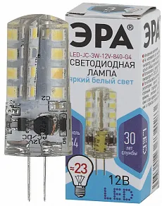 Лампа светодиодная Эра Стандарт G4 3Вт 4000K LED JC-3W-12V-840-G4