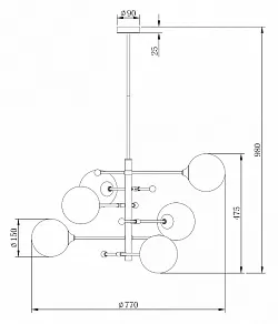 Люстра на штанге Freya Maddison FR5115PL-06BZ
