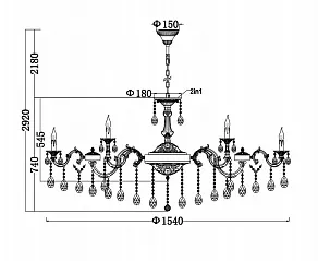 Подвесная люстра Maytoni Monica DIA883-PL-30-G