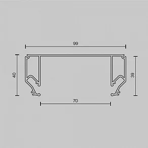 Профиль встраиваемый Maytoni ALM012EC ALM-9940-SC-W-2M