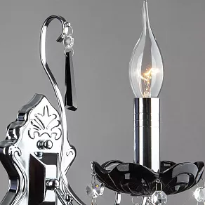 Бра Eurosvet Каталония 2026/1 хром/черный хрусталь Strotskis