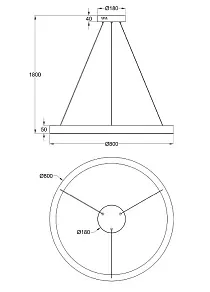 Подвесной светильник Maytoni Saturno MOD415PL-L60BS4K