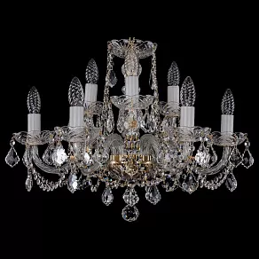 Подвесная люстра Bohemia Ivele Crystal 1402 1402/6_3/195/G/Leafs