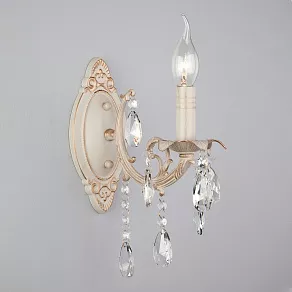 Бра Eurosvet Aldis 3345/1 белый с золотом/прозрачный хрусталь