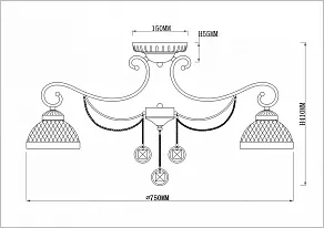 Потолочная люстра Rivoli Cofanetto S8 AB Б0037728