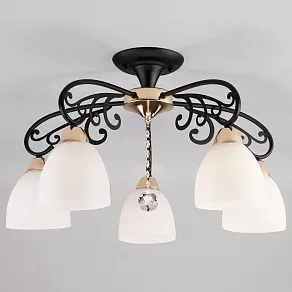 Потолочная люстра Eurosvet Arabella 70087/5 черный/золото