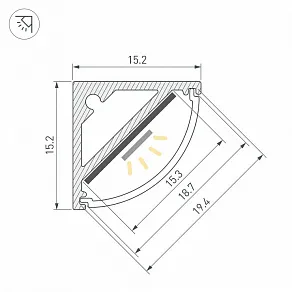 Профиль накладной угловой внутренний Arlight SL-KANT 059782