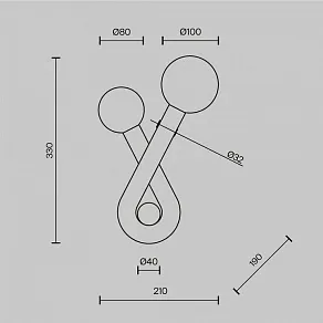 Бра Maytoni Vortex MOD476WL-02PT