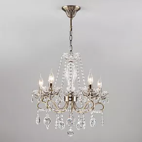 Потолочная люстра Eurosvet Teodore 10103/5 античная бронза/прозрачный хрусталь Strotskis