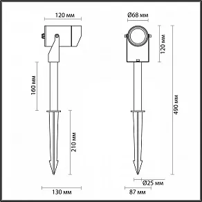 Наземный прожектор Odeon Light Stima 6647/10GL