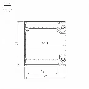 Профиль накладной Arlight BOX57-DUAL-2000 ANOD 017359