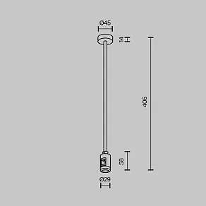 Основание на штанге Maytoni Accessories for tracks Flarity TRA158C-BL1-PT