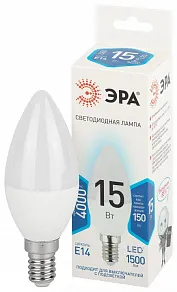 Лампа светодиодная Эра Стандарт E14 15Вт 4000K LED B35-15W-840-E14