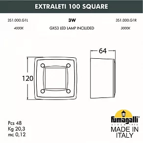 Встраиваемый светильник Fumagalli Leti 3S1.000.000.WYG1L