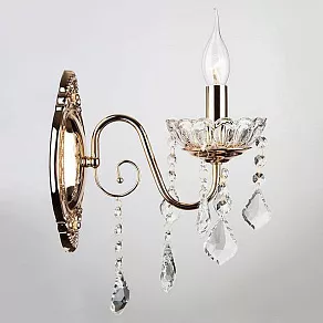 Бра Eurosvet 3906 3906/1 золото/прозрачный хрусталь Strotskis