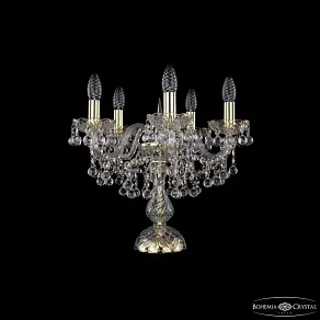Настольная лампа декоративная Bohemia Ivele Crystal 1409 1409L/5/141-39 G