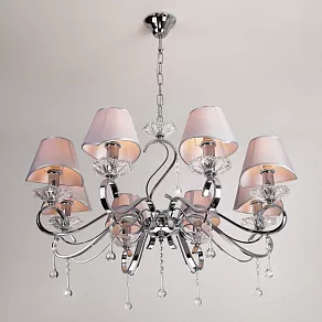 Подвесная люстра Eurosvet Kelly 10085/8 хром/прозрачный хрусталь Strotskis