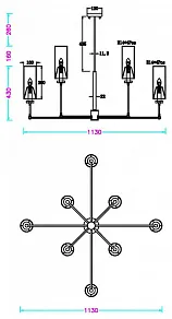 Люстра на штанге MyFar Richard MR2410-8C