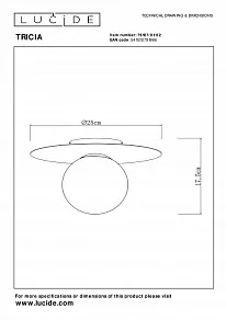 Накладной светильник Lucide Tricia 79187/01/02