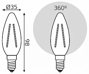 Лампа светодиодная Gauss Filament Elementary E14 10Вт 2700K 32110