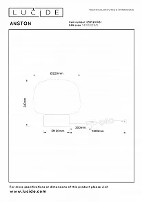 Настольная лампа декоративная Lucide Anston 05552/01/61