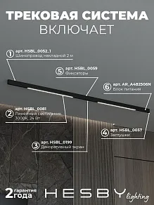 Комплект трековый Hesby Lighting ElDeko HSBL_kompl_E001_NI2B3K