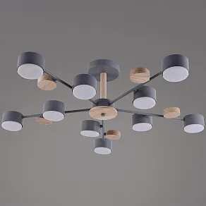 Люстра на штанге Reluce  03758-0.3-10 GREY+WOOD GX53