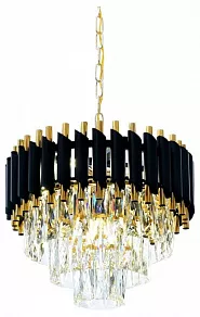 Подвесная люстра LUMINA DECO Funneli LDP 6003-400 BK+F.GD