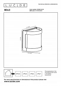 Накладной светильник Lucide Bolo 22206/01/30