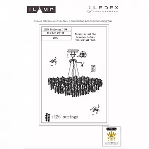 Подвесная люстра iLamp Savage 7204-D800 GD