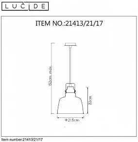 Подвесной светильник Lucide Naut 21413/21/17