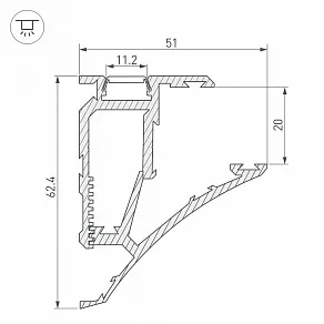 Профиль накладной Arlight Shelf-620 23788