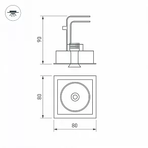 Встраиваемый светильник Arlight CL-SIMPLE-S80x80-9W Warm3000 (WH, 45 deg) 026874