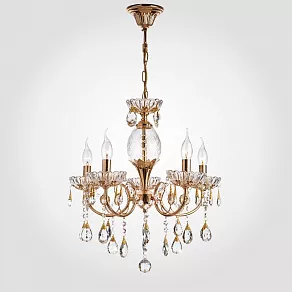 Подвесная люстра Eurosvet 10045 10045/5 золото/прозрачный хрусталь