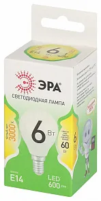 Лампа светодиодная Эра Green Line E14 6Вт 3000K LED P45-6W-830-E14 GL