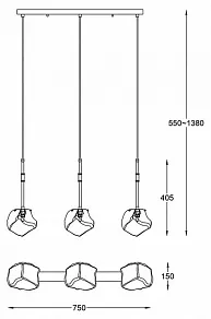 Подвесной светильник Zumaline Rock P0488-03K-SEAC