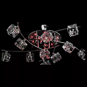 Потолочная люстра Eurosvet Quadro 4976/11 хром/синий+красный+фиолетовый