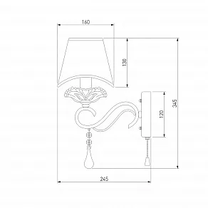 Бра Eurosvet Kelly 10085/1 хром/прозрачный хрусталь Strotskis
